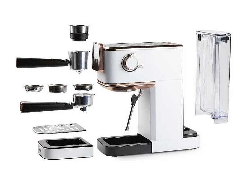 Machine a expresso 3 en 1 - DOMO - DO746K - 1350 W - 20 Bar - Blanc / Rose