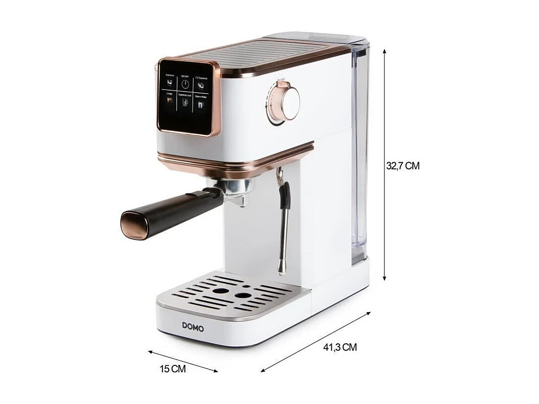 Machine a expresso 3 en 1 - DOMO - DO746K - 1350 W - 20 Bar - Blanc / Rose