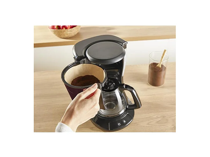 CAFETIERE 1000W 1,25L 10-15 TASSES SUBITO NOIR ROUGE BORDEAUX MOULINEX - FG5S05E0