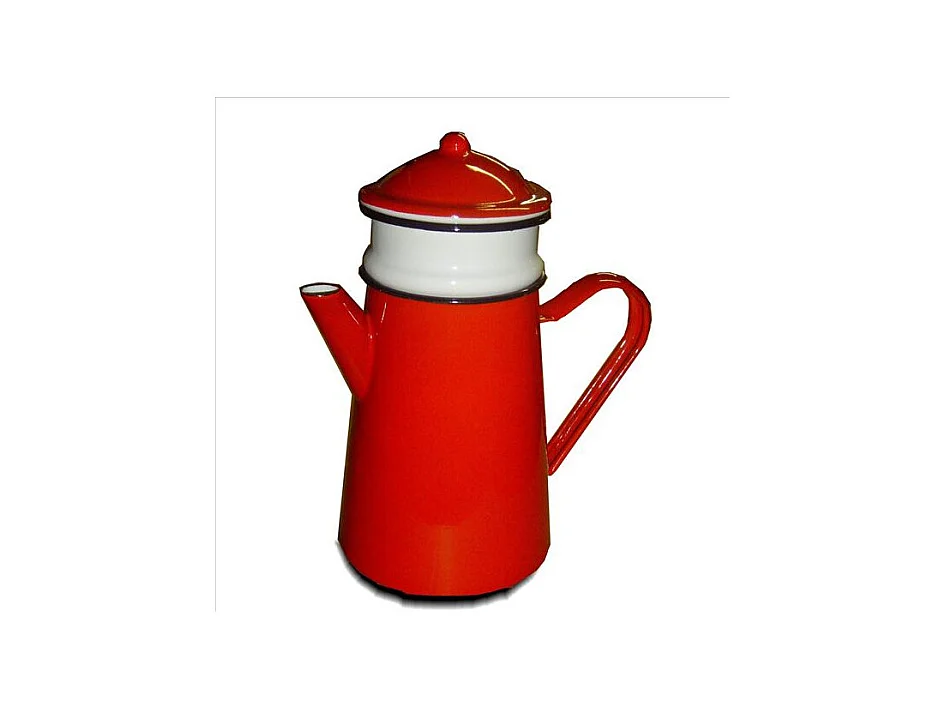 Cafetière du Nord en Acier Émaillé Rouge d'Antan 1.5L - Kitchen Fun