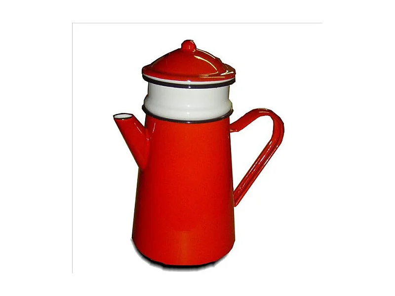 Cafetière du Nord en Acier Émaillé Rouge d'Antan 1.5L - Kitchen Fun