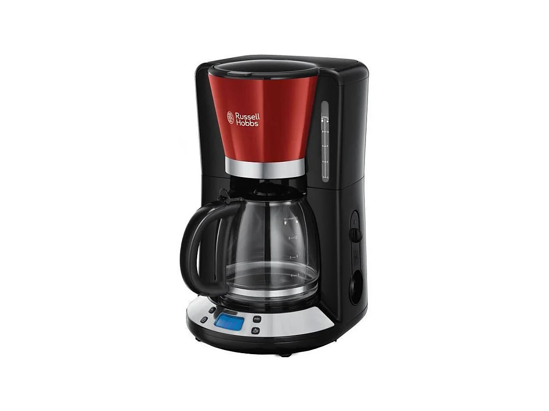 RUSSELL HOBBS 24031-56 Cafetiere Filtre Programmable Colours Plus 24h, Digital, Maintien au Chaud - Rouge