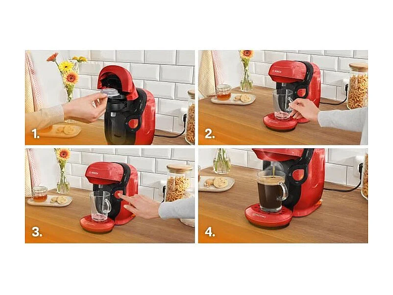 Machine a café multi-boissons - BOSCH - TASSIMO - T11 Style rouge - 1400 W