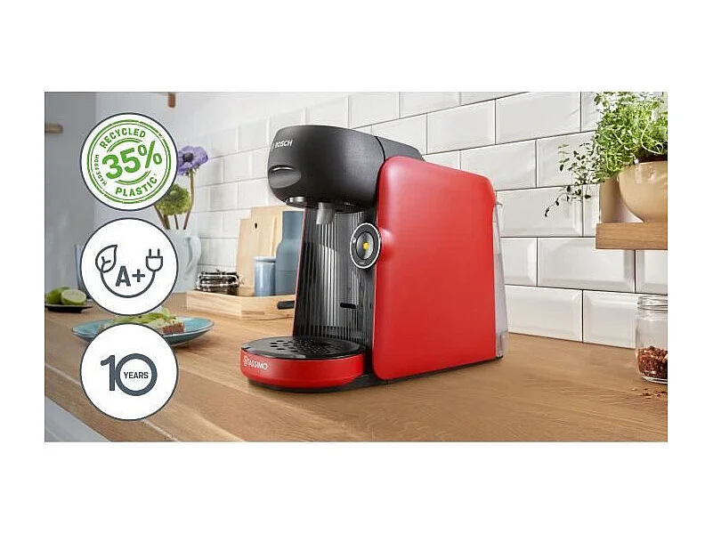 Machine a café multi-boissons - BOSCH TASSIMO - TAS163E - T16 Finesse - 1400 W - 0,7 l - Rouge