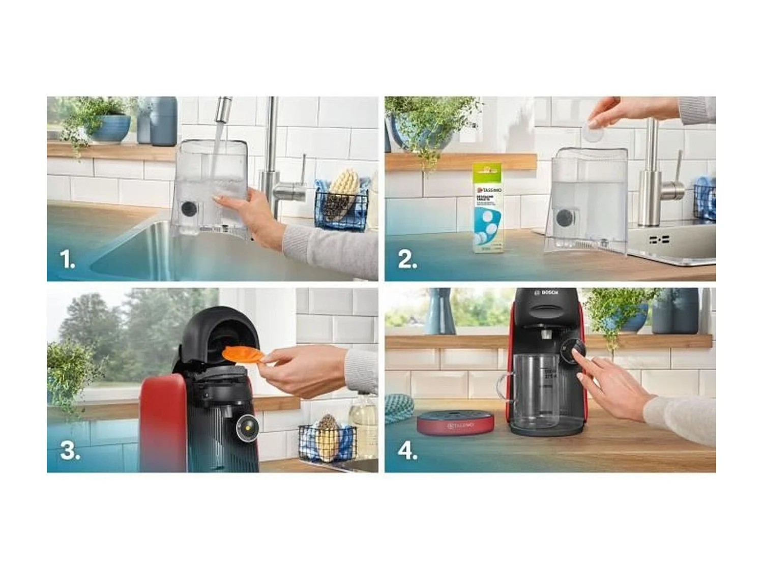 Cafetera multibebidas TASSIMO TAS163E - T16 Finesse - 1400 W - 0,7 L - Roja