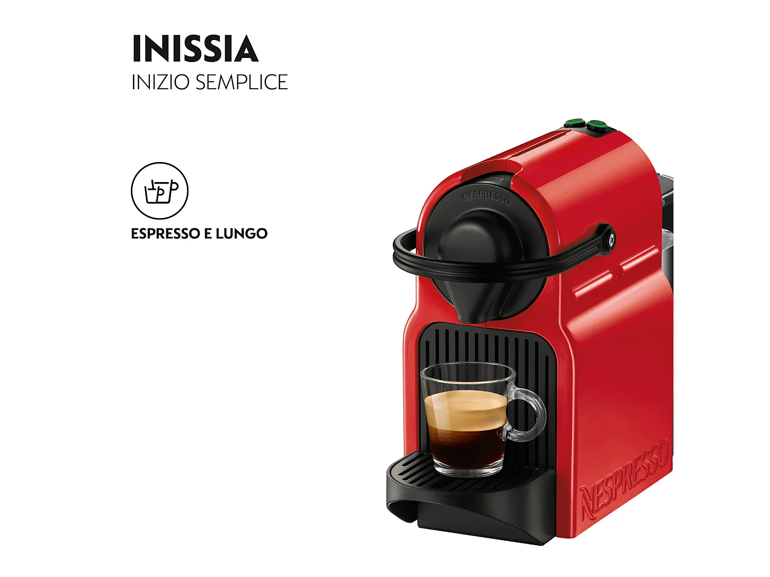 Krups Nespresso XN1005K Inissa Macchina Caffe' Espresso a Capsule Rosso
