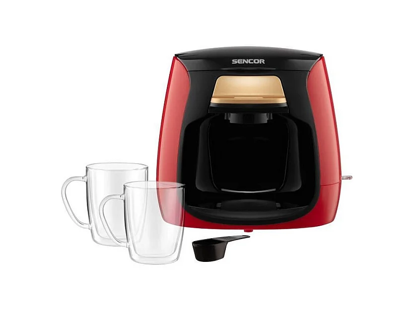 Machine a café - SENCOR - SCE 2101RD - 0,3 L - 500 W - 2 tasses incluses - Rouge