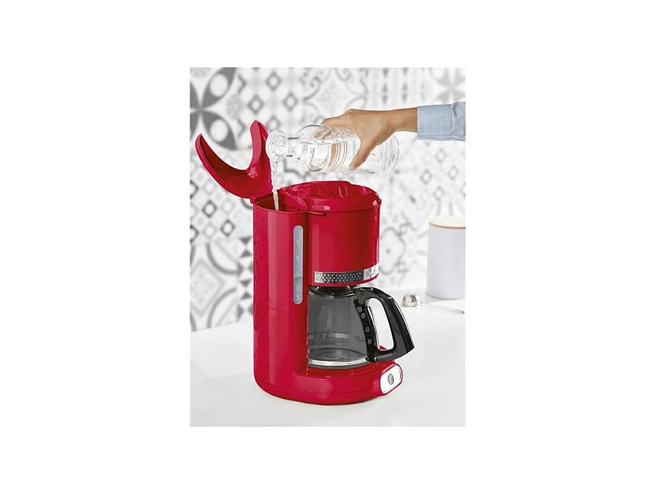 Cafetière filtre Soleil 1000W 15 tasses rétro rouge Moulinex