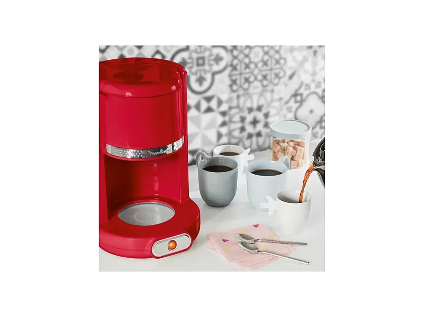 Moulinex Soleil Kaffeemaschine mit Filter 1000W 15 Tassen Retro Rot