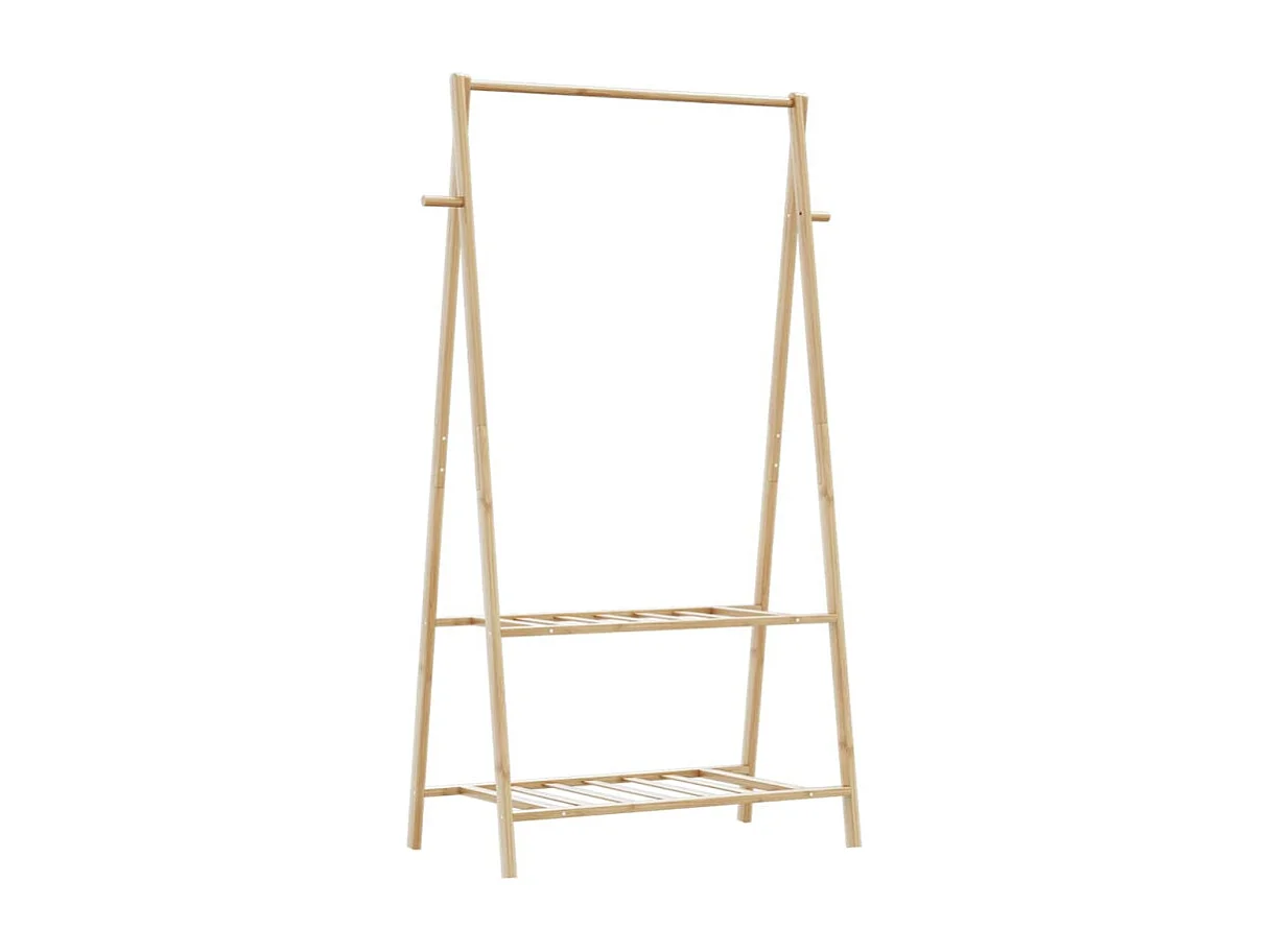 Porte vêtement avec étagères 96x45,5x150,5 cm bambou
