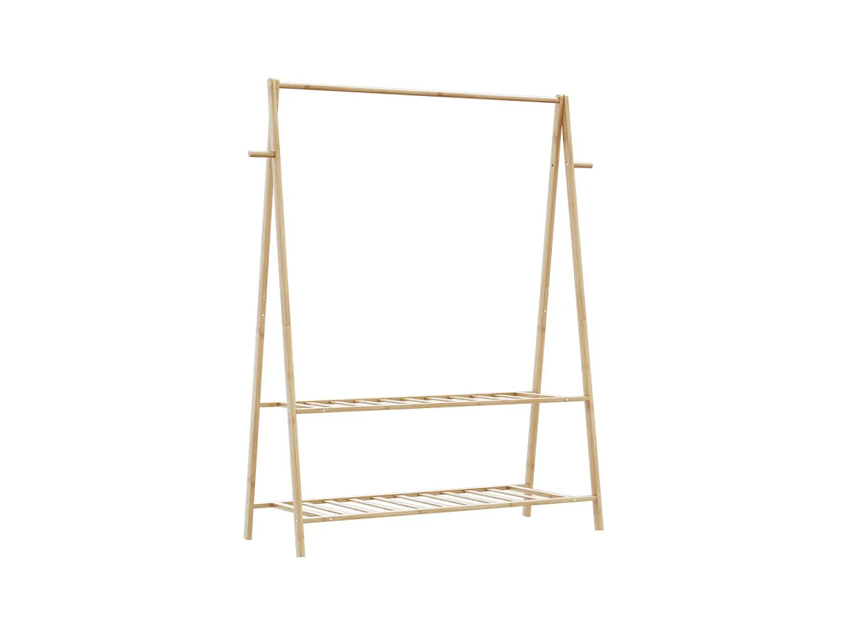Porte vêtement avec étagères 132x45,5x150,5 cm bambou