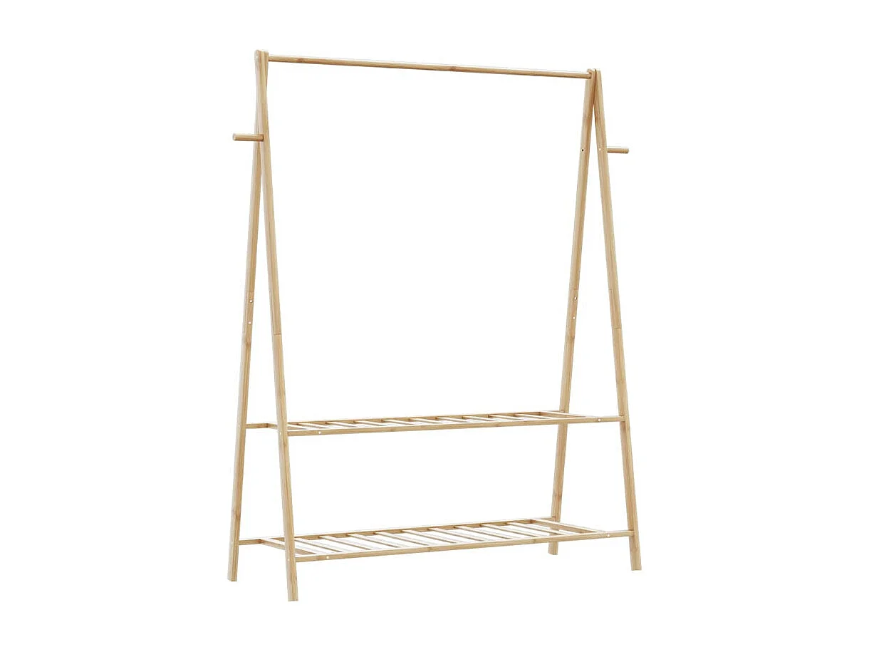 Porte vêtement avec étagères 132x45,5x150,5 cm bambou