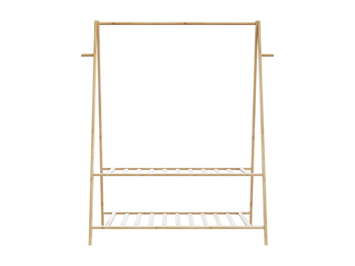 Porte vêtement avec étagères 132x45,5x150,5 cm bambou