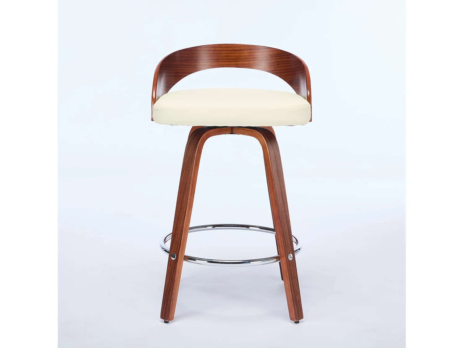 Set di 2 sgabelli da bar, 37x48x77cm, altezza regolabile, seduta girevole imbottita, beige, per sala da pranzo e soggiorno