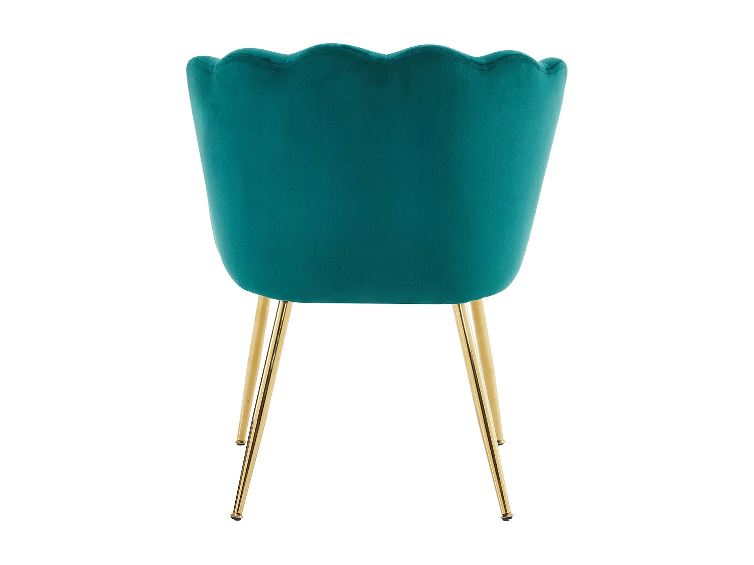 Fauteuil de salon, design pétale, coussin inclus, structure en contreplaqué et mousse, velours vert