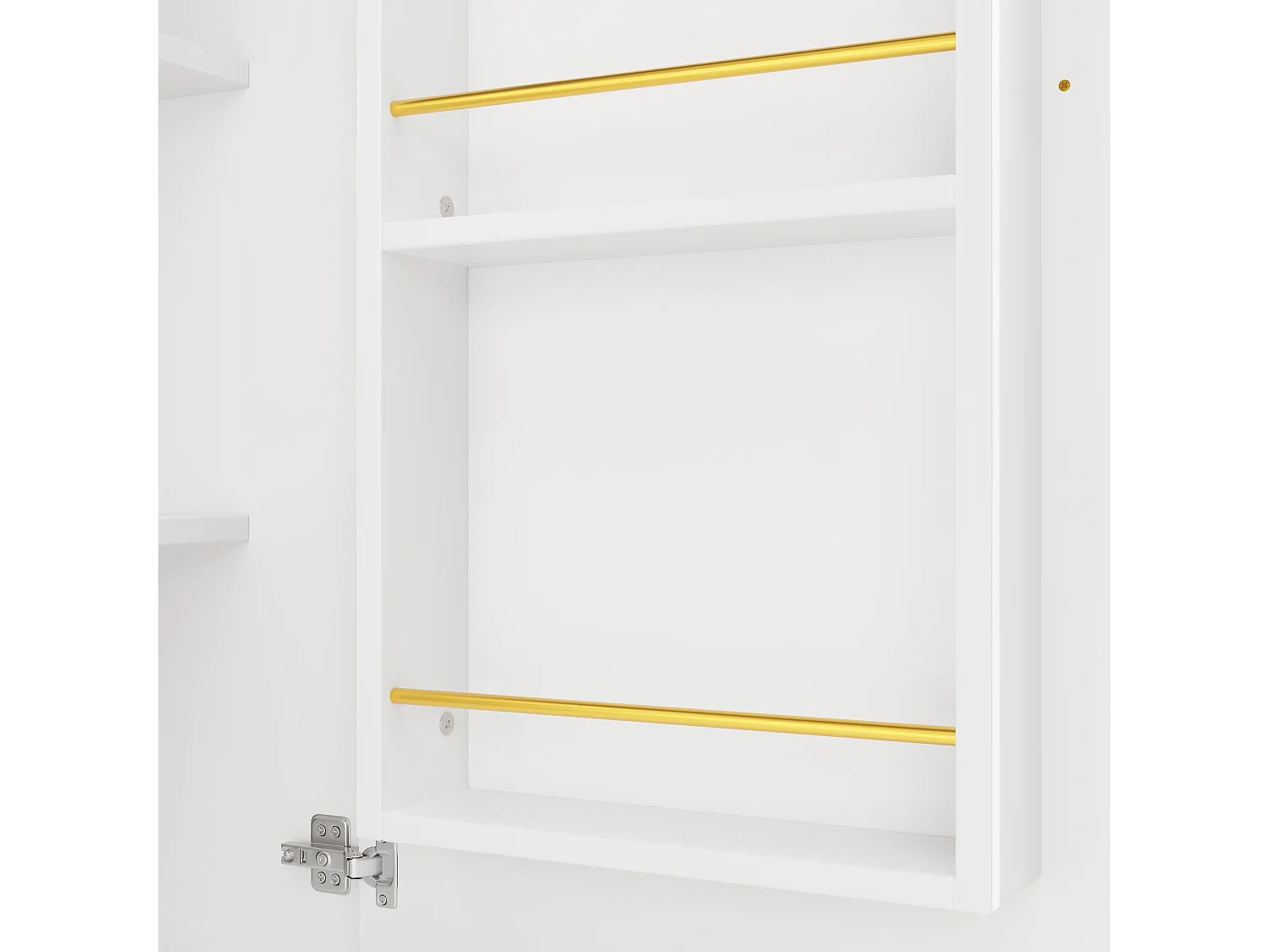 Îlot de cuisine 138x39x105 cm, plateau rotatif 360°, grand rangement à 3 portes, MDF et métal, blanc