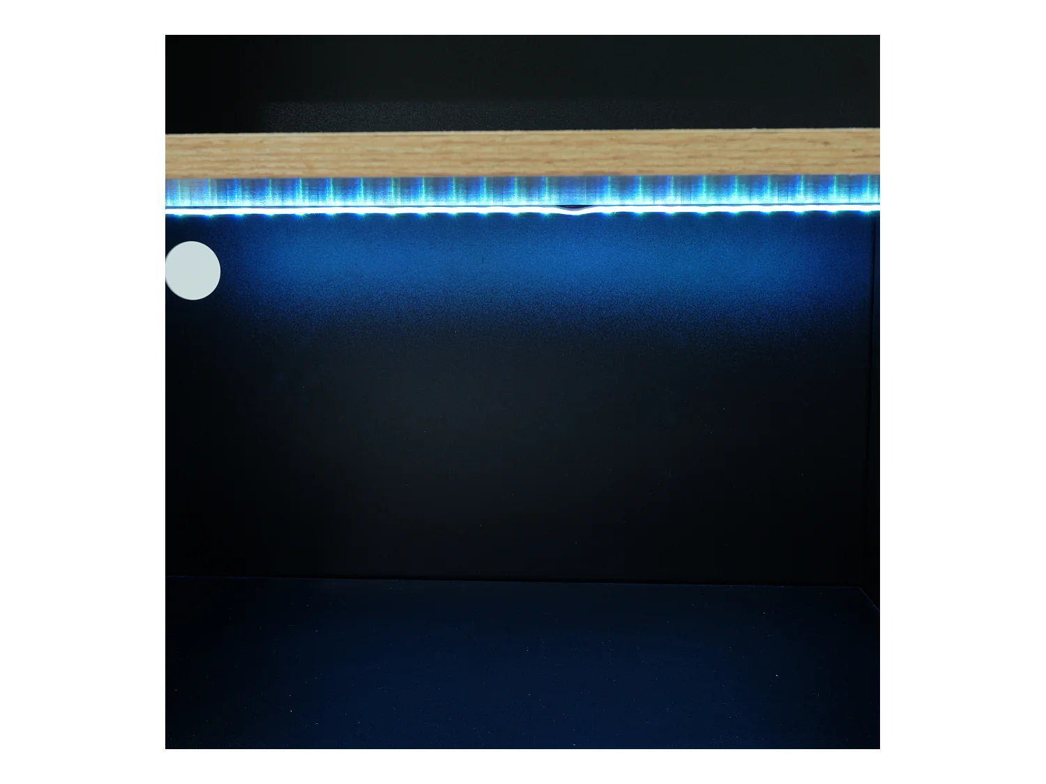 Meuble bar pivotant Rangement 138/193x39x105 cm - Table de bar en Bois avec LED Lumière Réglable - Noir