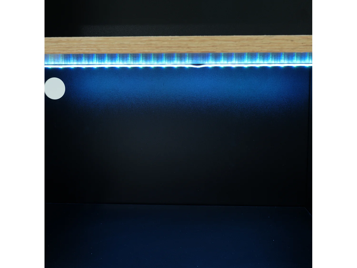 Draaibare barkast - Houten bartafel met verstelbare LED-verlichting - 138/193x39x105 cm - Zwart