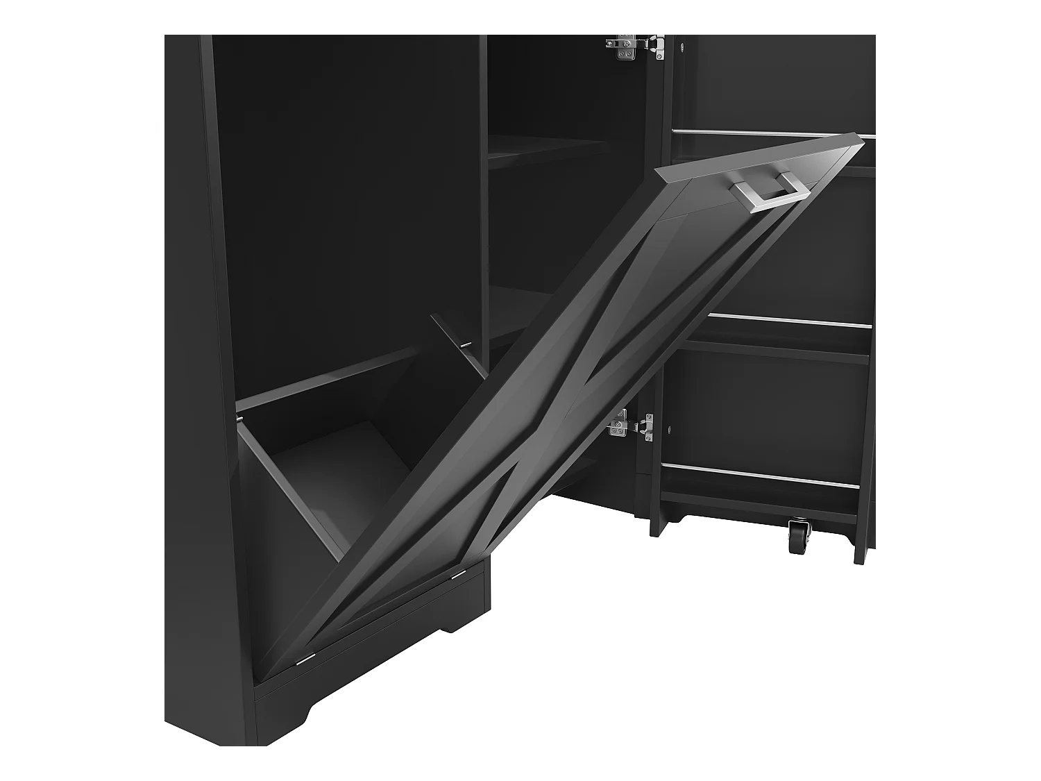 Houten draaibare bartafel met 1 deur en 1 klep - dressoir met uitschuifbaar blad (138-203)×38×105,5cm - zwart