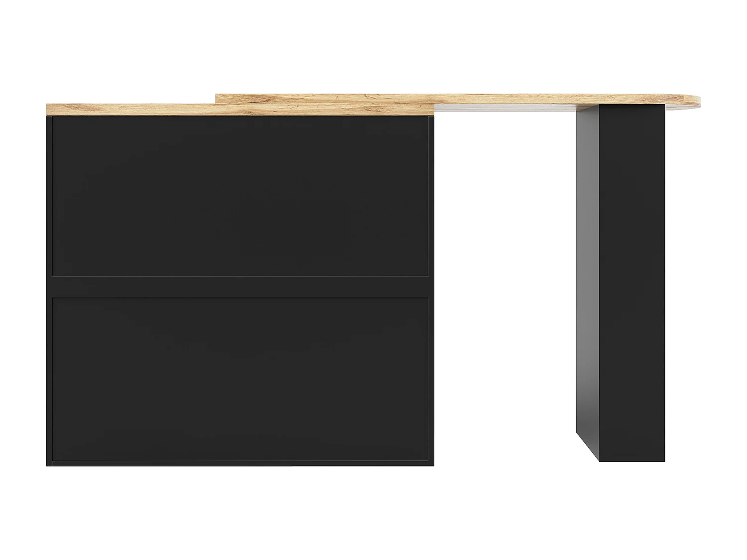 Meuble de rangement modulable 105x39x102 cm, côtés pivotants, 4 tiroirs, étagères ouvertes 3 niveaux, MDF noir