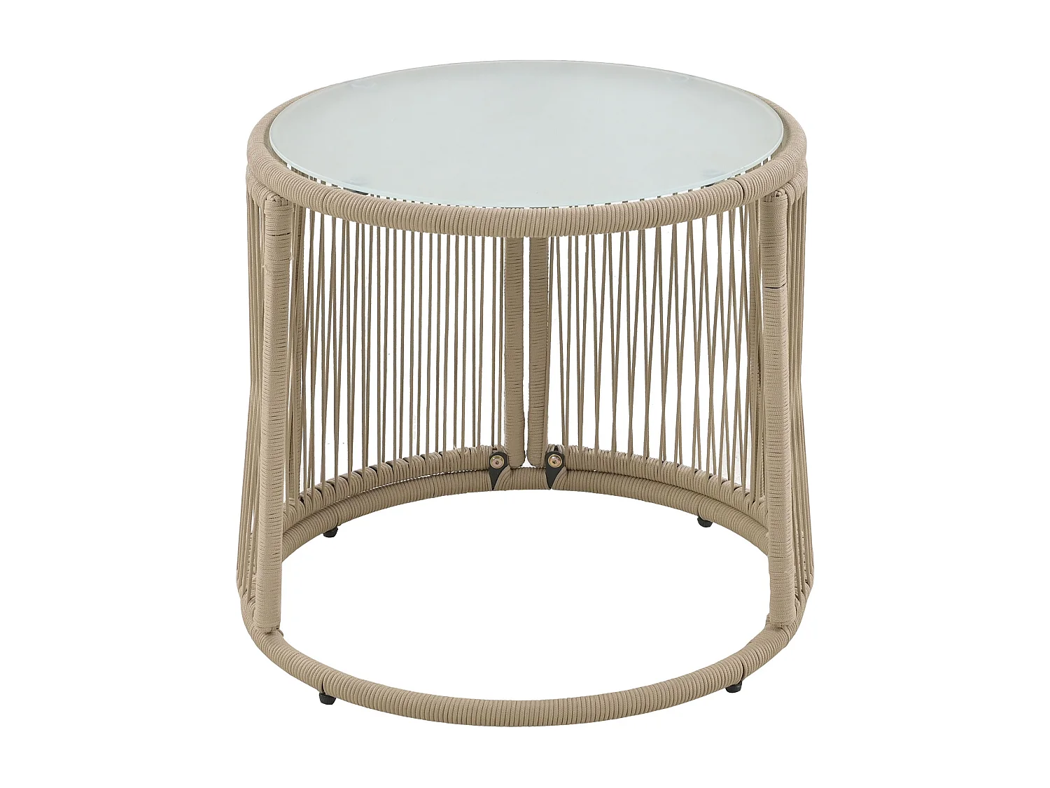 Tuinmeubelset met 6/7 zitplaatsen - 2 banken, 2 tafels en 2 fauteuils - Inclusief kussen - Metaal - Beige