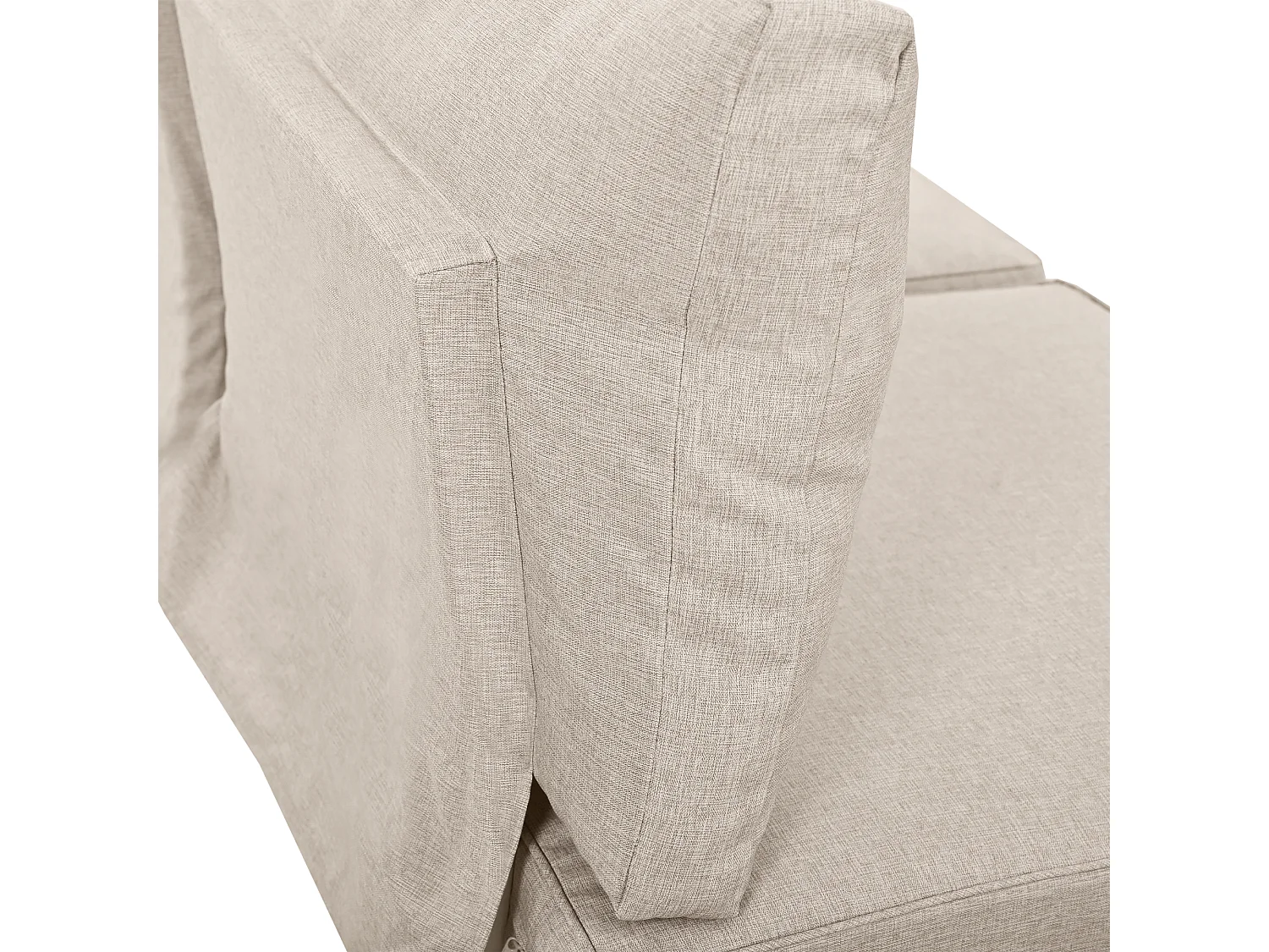 Salon de jardin bas 4 places avec coussin et dossier - 2 canapés et 1 table - bois + métal - beige