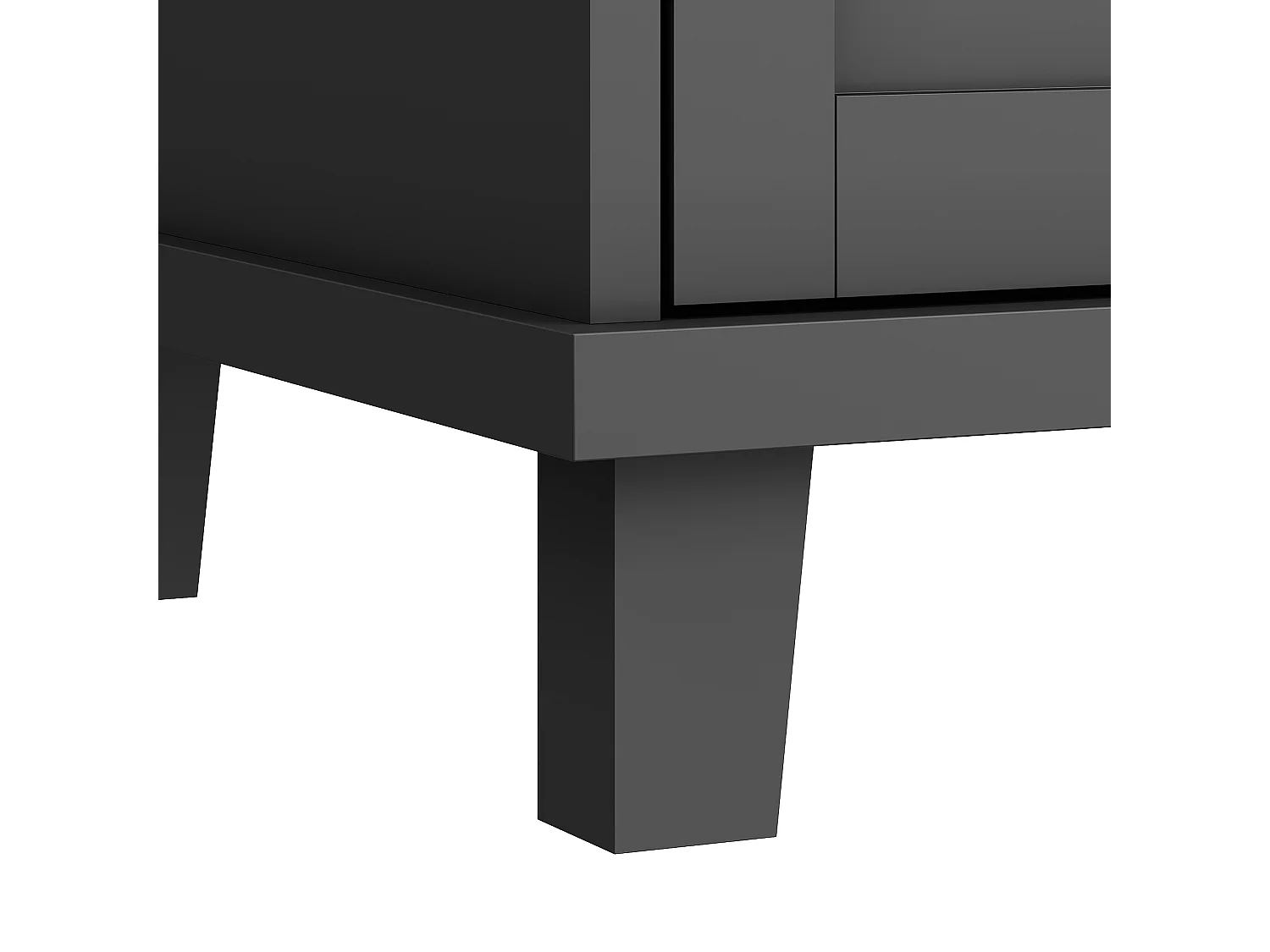 Desserte de cuisine mobile en bois 134x46x92 cm 1 porte et 5 tiroirs buffet avec rangement - noir