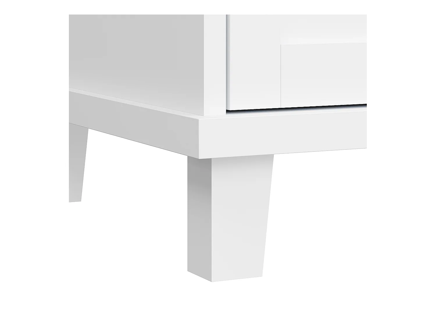 Desserte de cuisine mobile en bois 1 porte et 5 tiroirs buffet avec rangement 134x46x92 cm - blanc