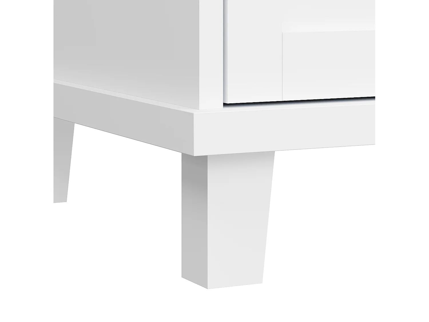 Desserte de cuisine 134x46x92 cm mobile en bois 1 porte et 5 tiroirs buffet avec rangement- blanc