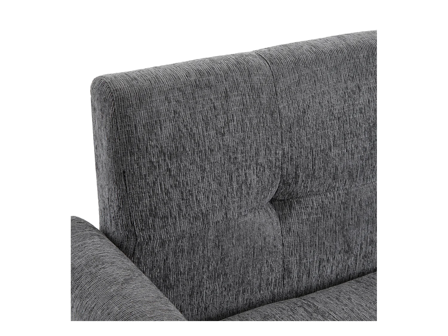Moderne 2-zits chenille bank - houten poten - strak design met zachte kussens - grijs