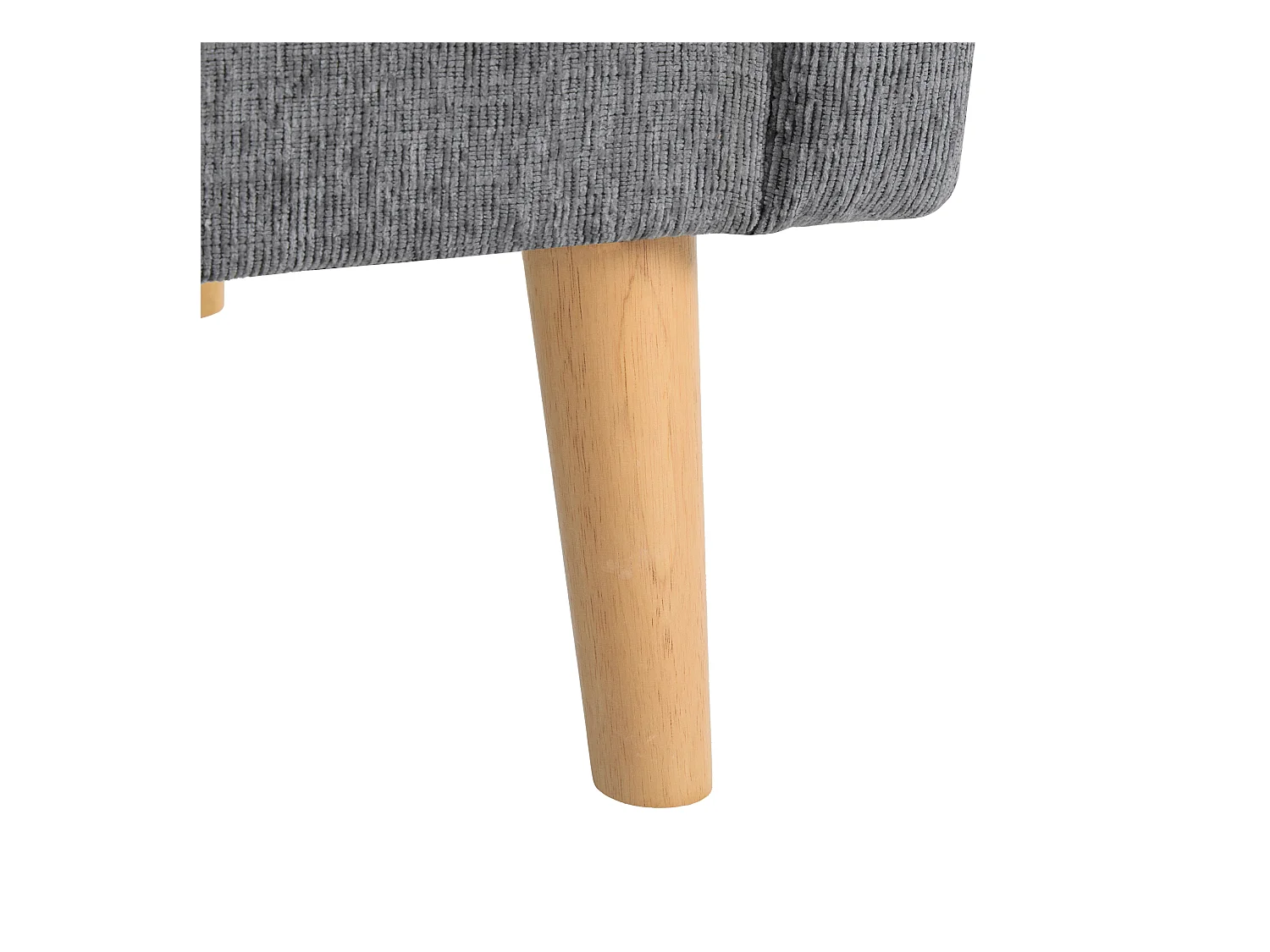 Canapé 2 places moderne en chenille - pieds en bois - design épuré avec coussins moelleux - gris