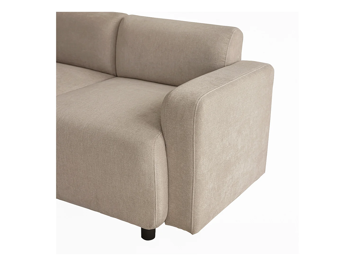 Canapé droit 3 places avec coussins - tissu chenille - meuble de salon - canapé moderne - beige