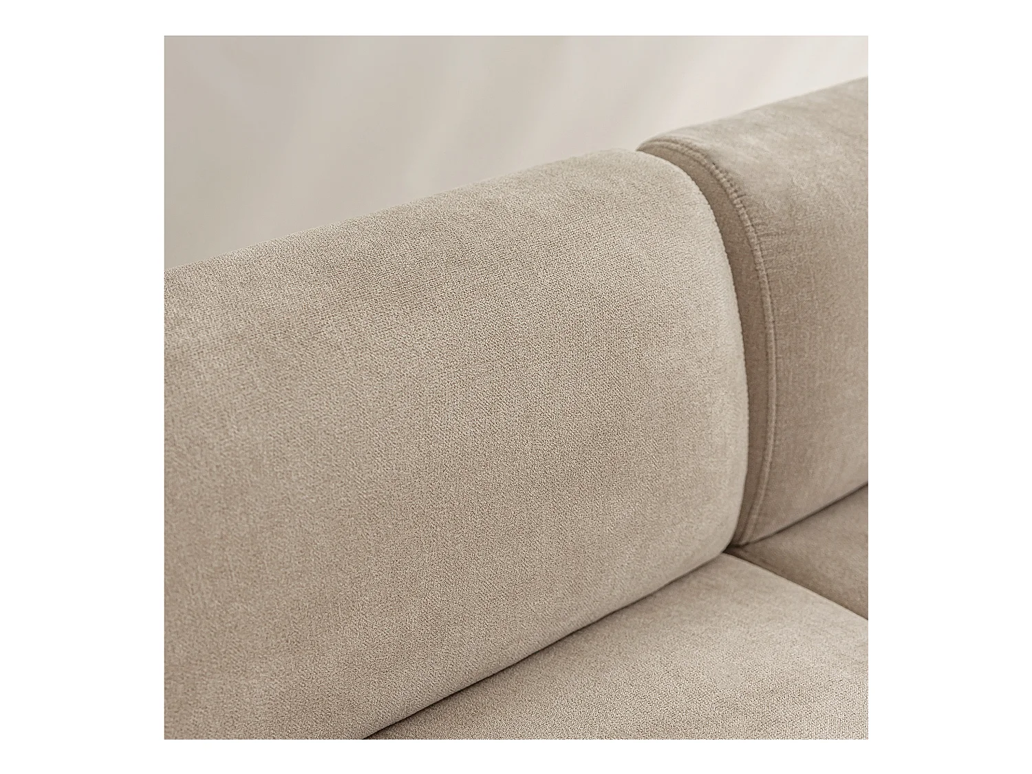 Canapé droit 3 places avec coussins - tissu chenille - meuble de salon - canapé moderne - beige