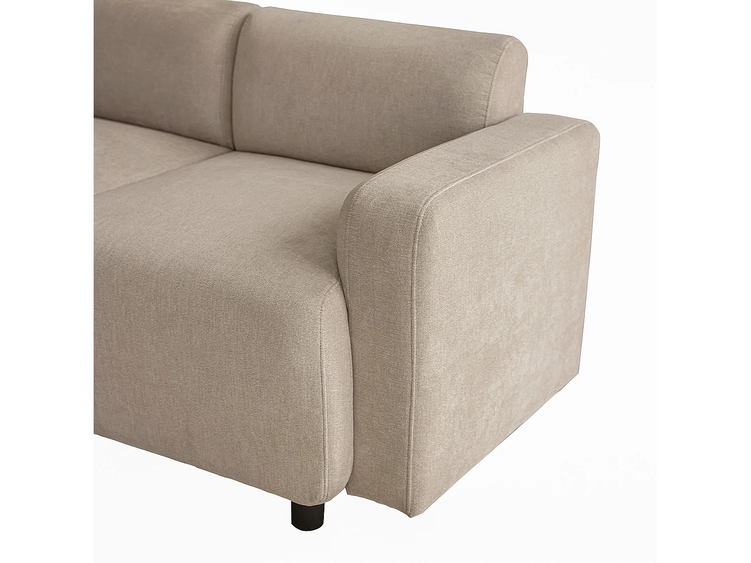 Canapé 3 places 211x67x71 cm, assise extra large, coussins inclus, chenille beige