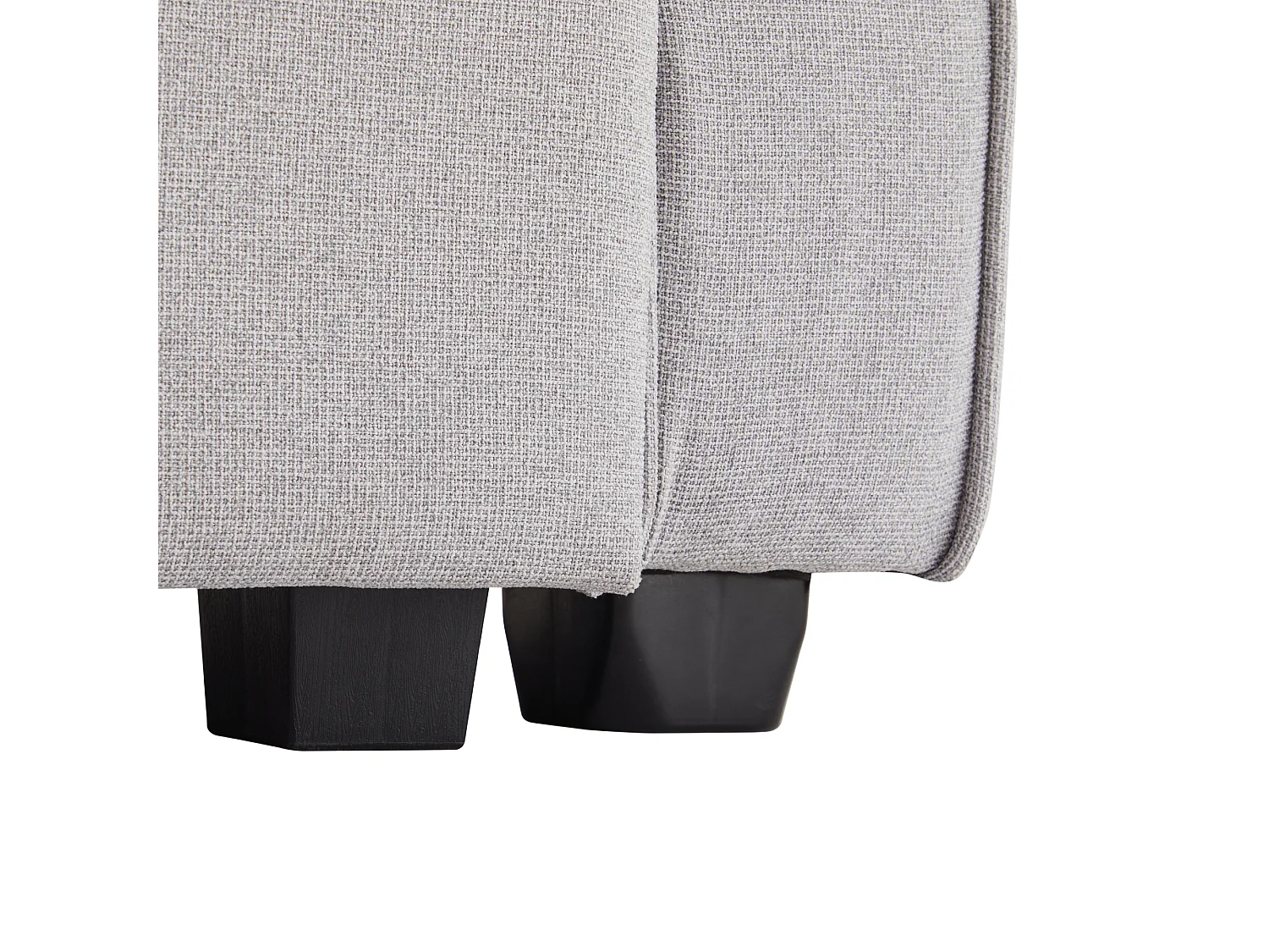 Canapé droit 4 places moderne avec accoudoirs et coussins - en tissu lin - meuble salon - gris