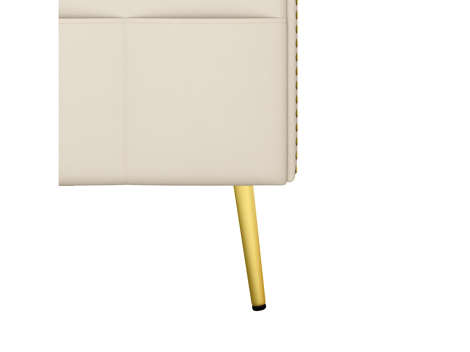 Divano letto Multifunzionale Tasca laterale Portabicchiere ripiegabile Velluto Beige (Senza materasso)