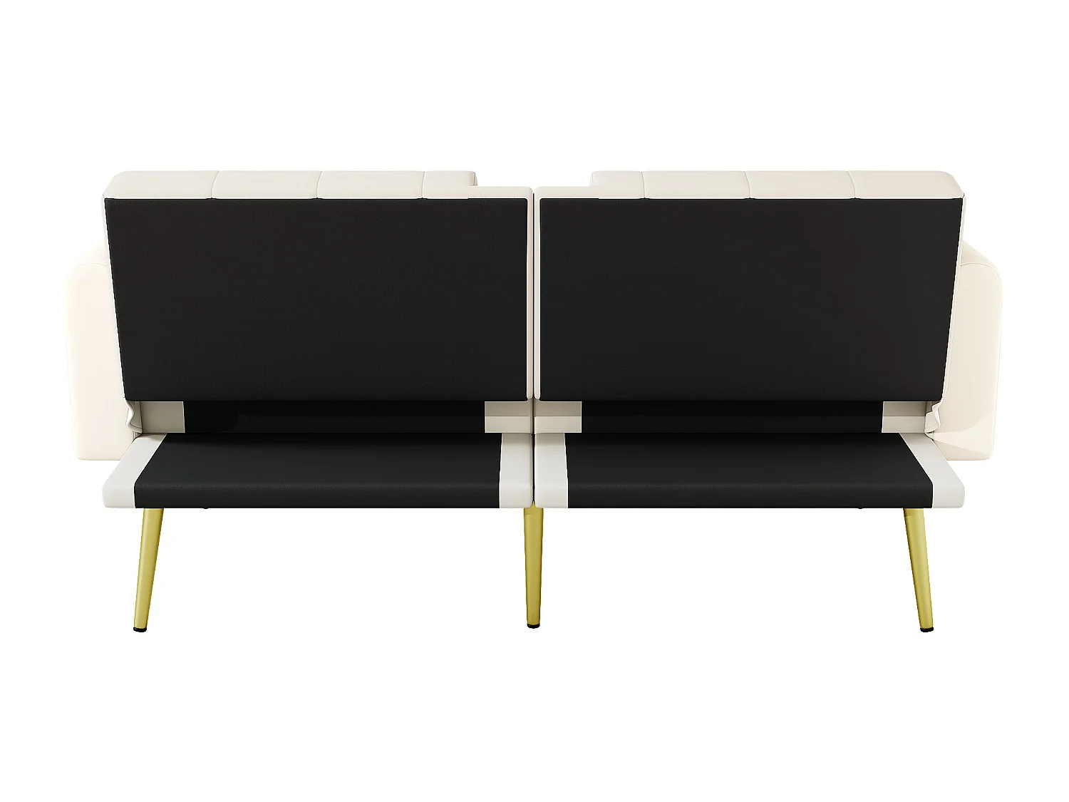 Sofá cama 175x80x73.5 cm, respaldo regulable 3 posiciones, portavasos plegable, terciopelo beige