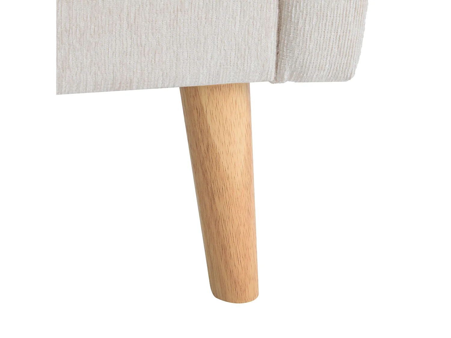 Canapé 2 places moderne en chenille - pieds en bois - design épuré avec coussins moelleux - beige