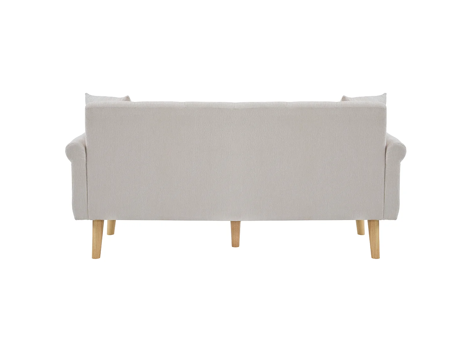 Canapé 2 places en tissu moelleux beige