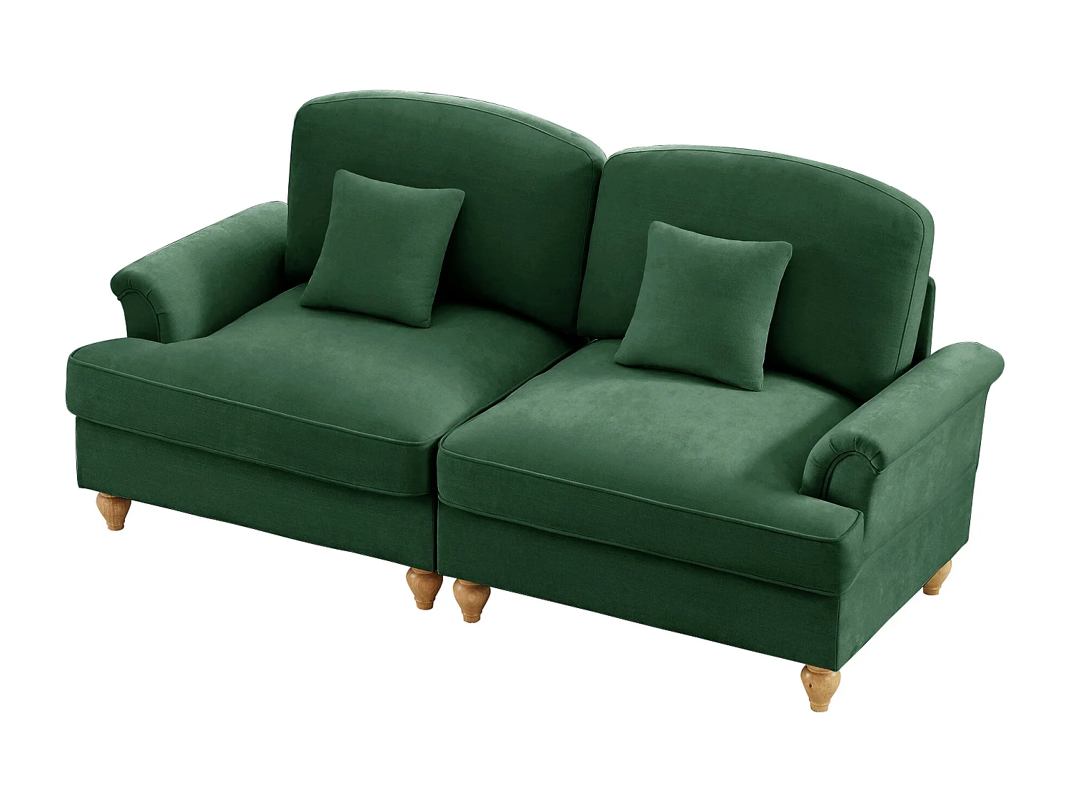 Canapé Siège segmenté Mousse haute densité Modulable Tissu chenille Vert