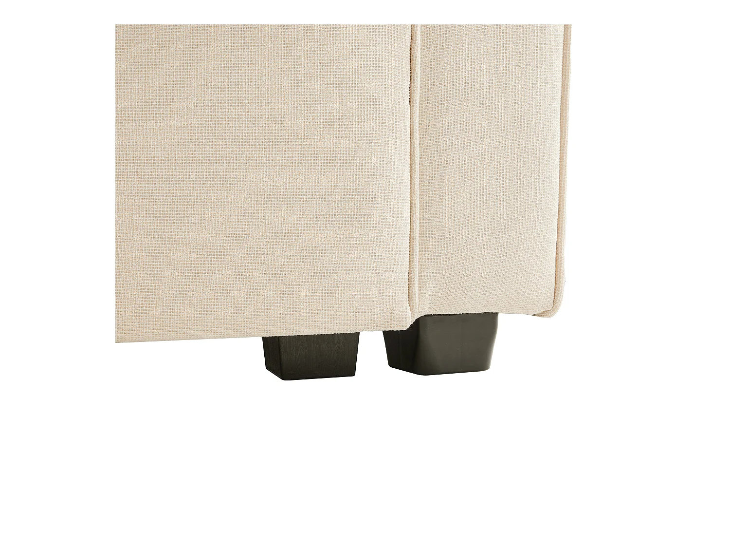 4-zits rechte bank met console - 2 bekerhouders en USB - zijvakken en 4 kussens - linnen stof (beige)