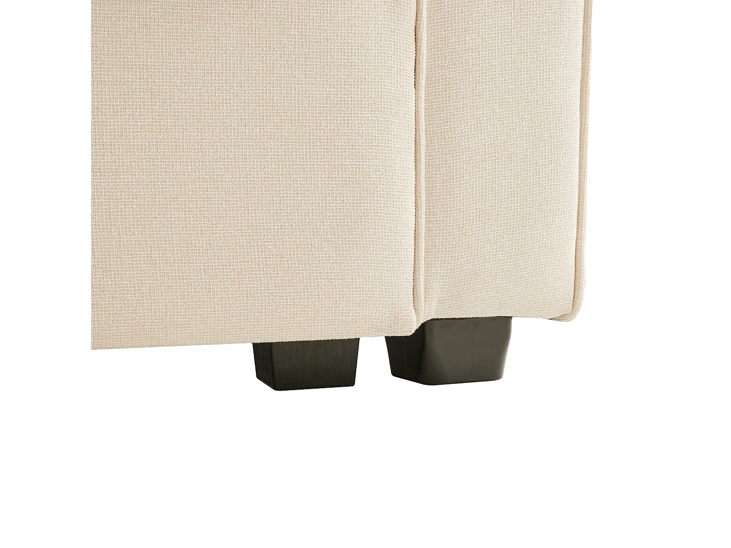 Canapé 4 places 290x83x88 cm, console avec 2 porte gobelets et 2 ports USB, poches d'accoudoirs, tissu en lin beige