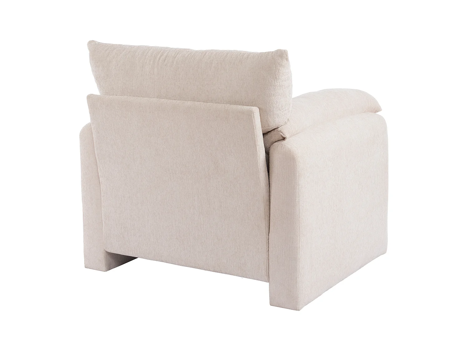 Chaise à manger en chenille - canapé rembourré - siège de détente pour salon et chambre - beige