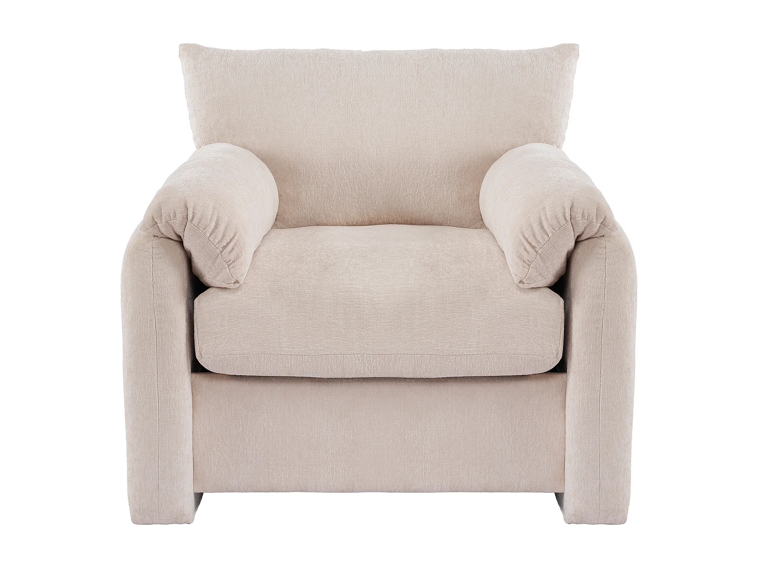 Fauteuil en chenille - canapé rembourré - siège de détente pour salon et chambre - beige