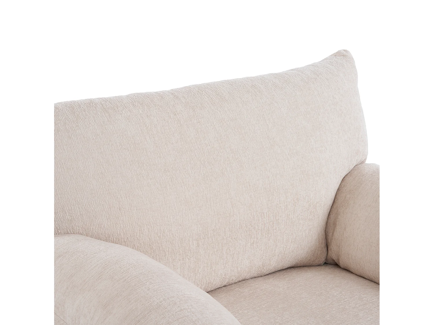 Fauteuil en chenille - canapé rembourré - siège de détente pour salon et chambre - beige