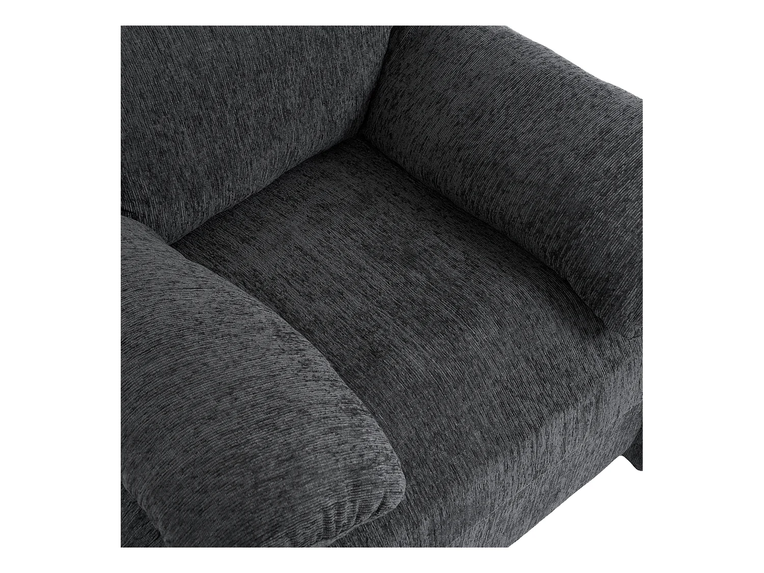 Chaise à manger en chenille - canapé rembourré - siège de détente pour salon et chambre - gris