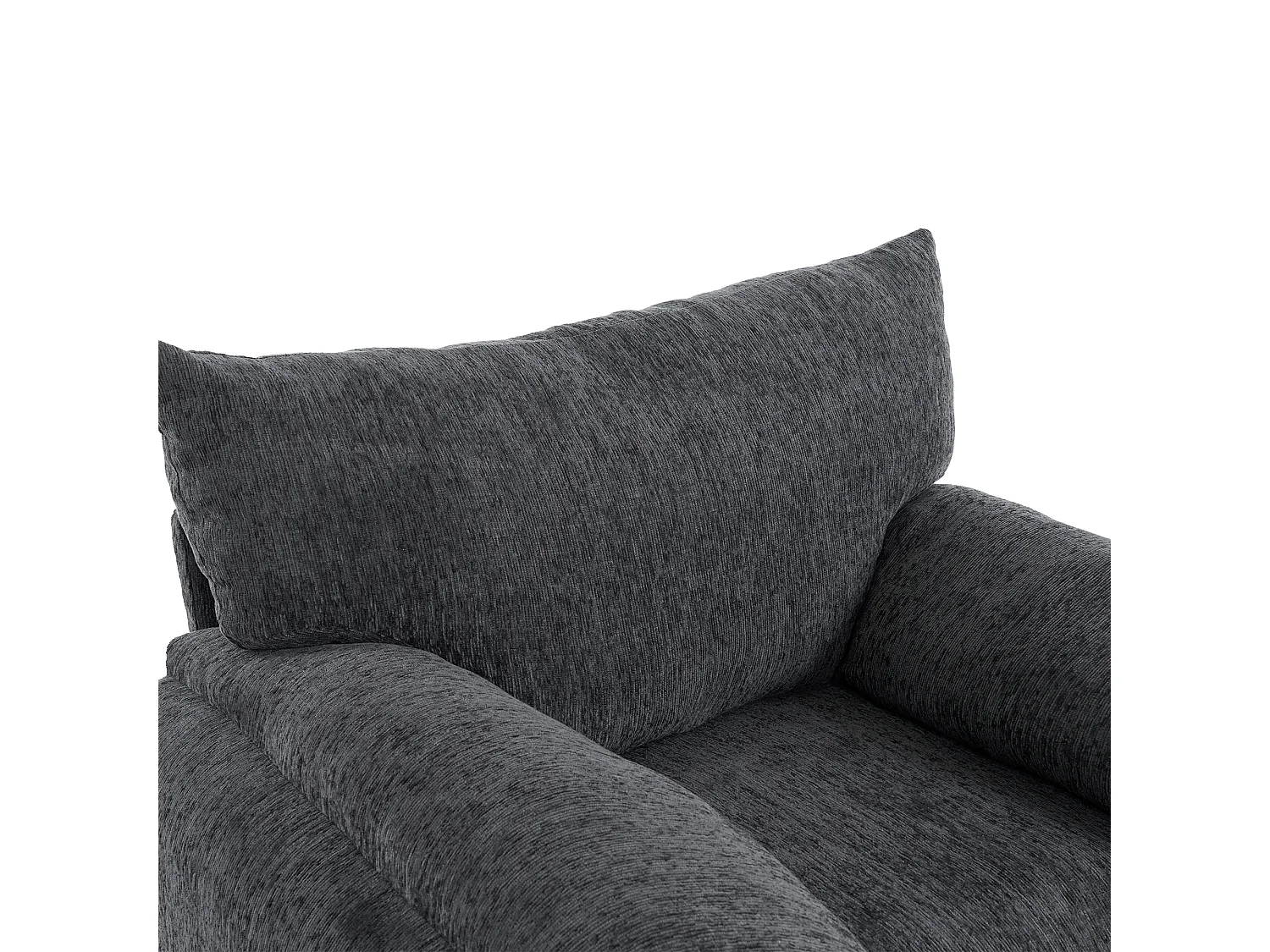 Fauteuil en chenille - canapé rembourré - siège de détente pour salon et chambre - gris