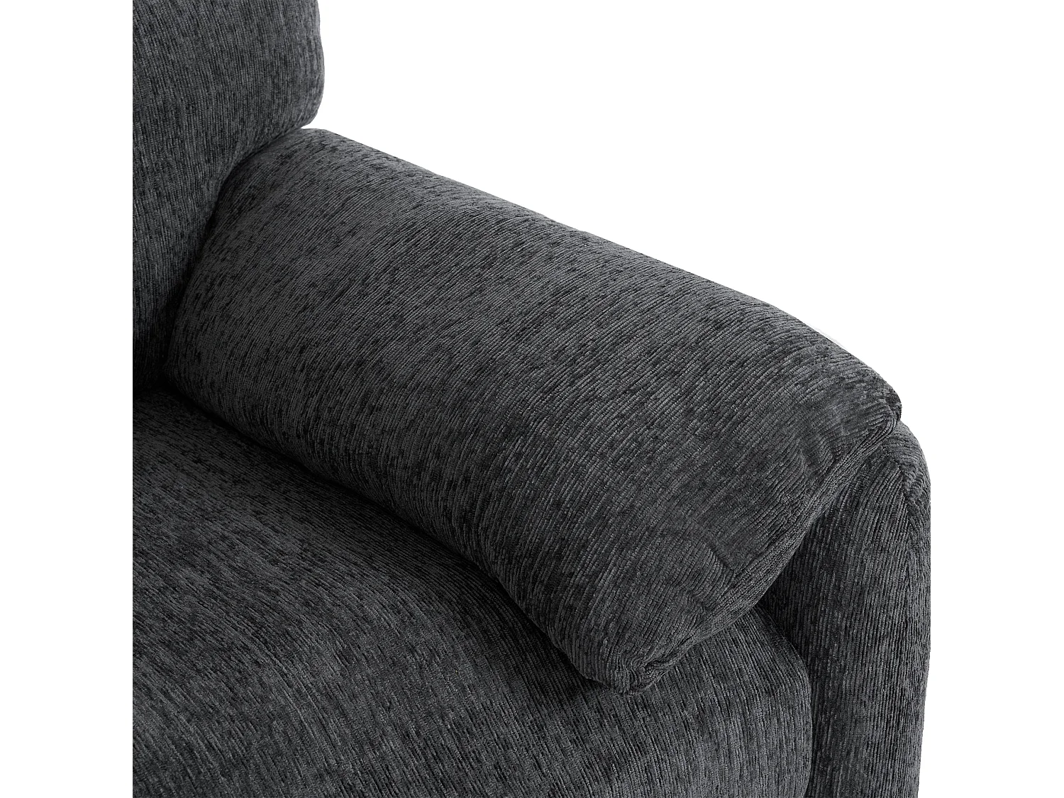 Fauteuil en chenille - canapé rembourré - siège de détente pour salon et chambre - gris