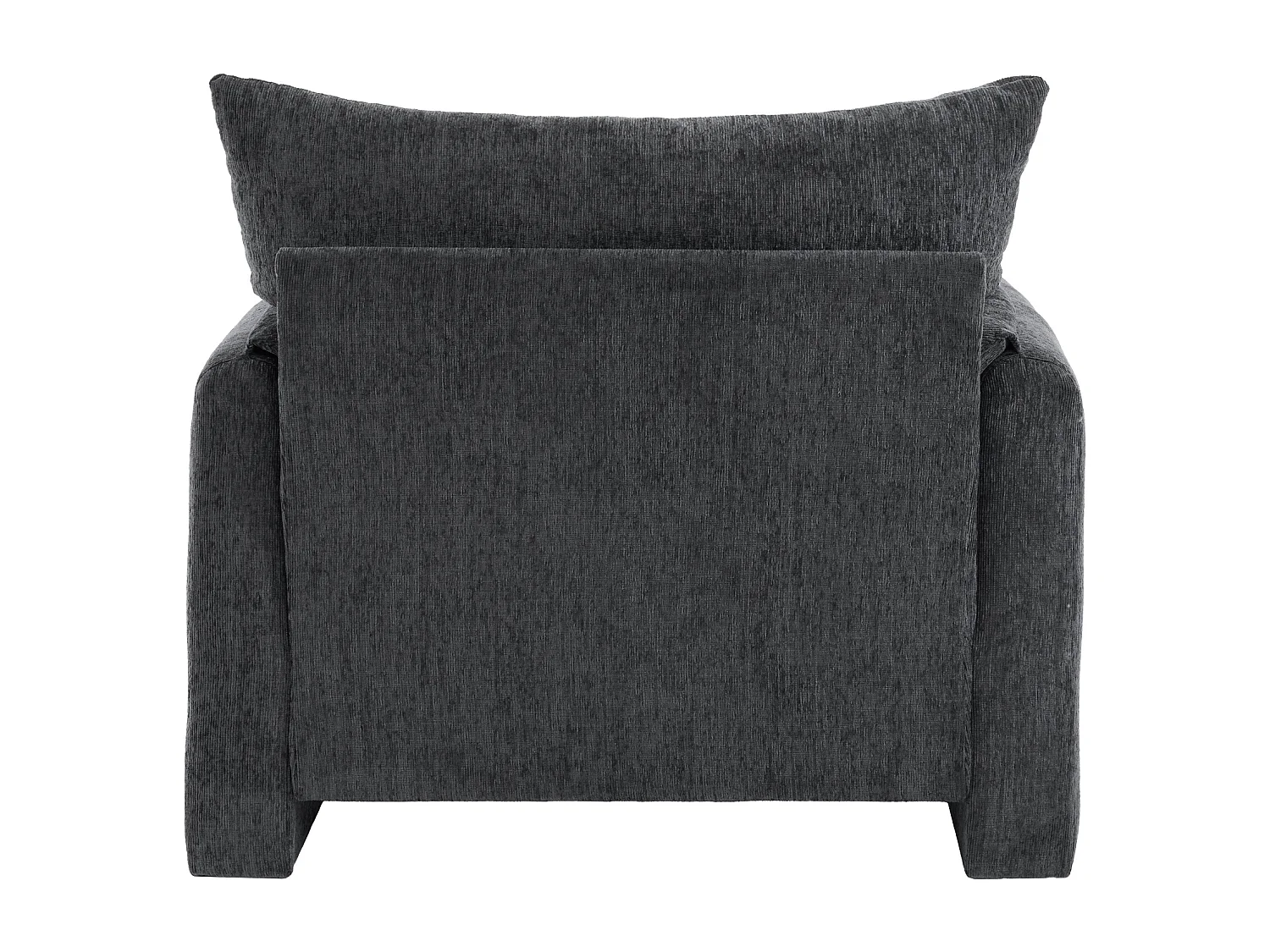 Fauteuil en chenille - canapé rembourré - siège de détente pour salon et chambre - gris