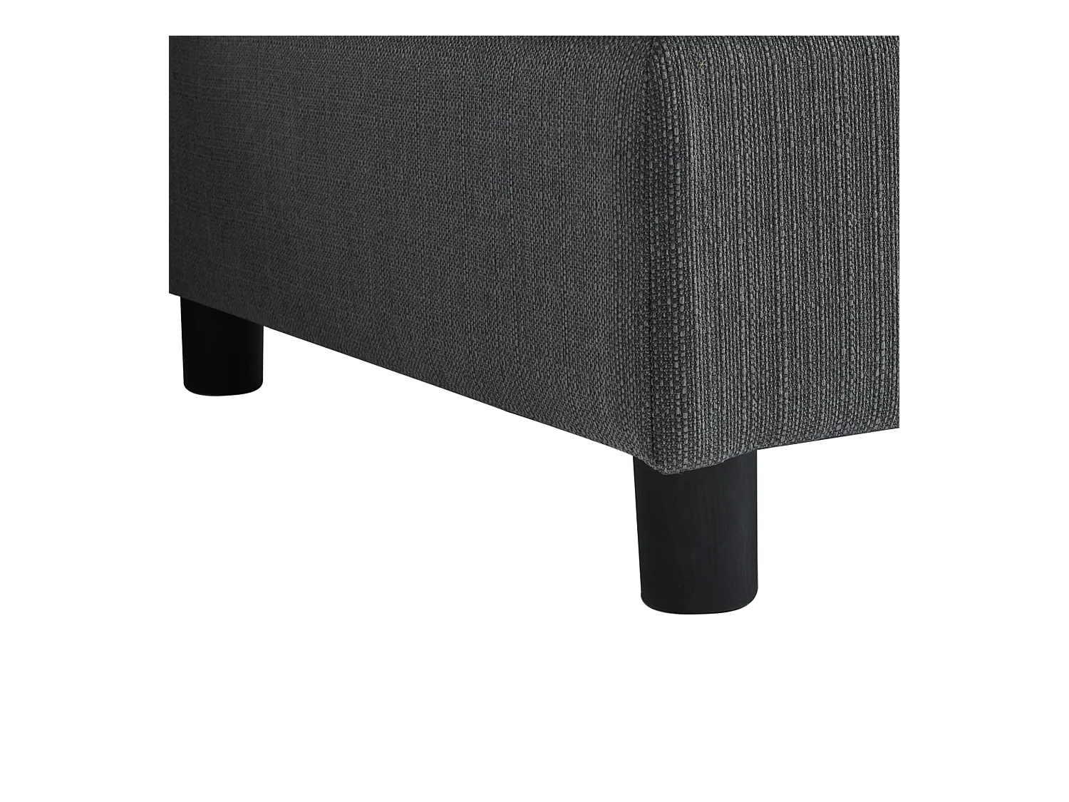 Canapé d'angle 3 places avec repose-pieds - tissu lin - meuble salon - canapé moderne-gris